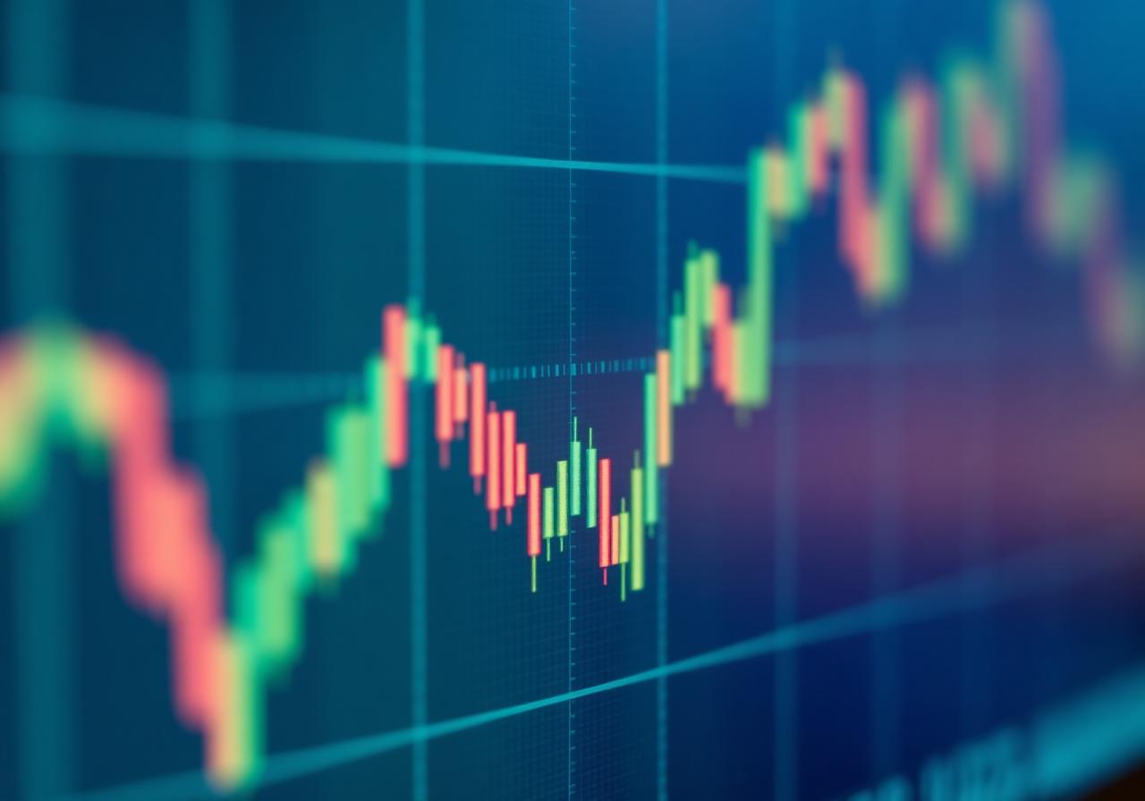Candlestick chart close-up